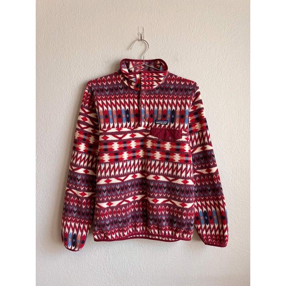 Patagonia Women's Synchilla Snap-T Pullover in Kuta Klash Dark Currant Sz SMALL